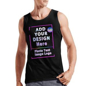 Débardeur Homme Col Rond en Spandex/Coton OEM, Logo Personnalisé, T-shirt Décontracté d'Été à Manches Courtes, Respirant, Tissé, Séchage Rapide - Product Image 2