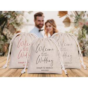 Custom <b>Drawstring</b> <b>Pouches</b> for Wedding for Bridal Party & Bridesmaids Use-Screen Printing on Wallets Clothing Watches Crafts - Product Image 2