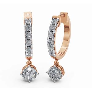 ต่างหูห่วงเพชรทรงกลมเรืองแสงของจักรวาล9 KT 14 KT 18 KT เครื่องประดับปลูกในห้องปฏิบัติการทองคำขายส่ง B2B - Product Image 4