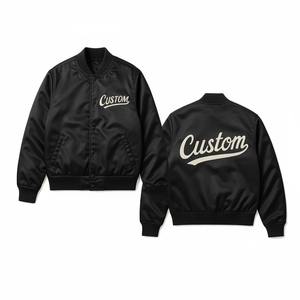 แจ็กเก็ตผ้าซาตินสำหรับทุกเพศ, เสื้อบอมเบอร์สไตล์สตรีทสวมใส่แบบพรีเมียม - Product Image 3