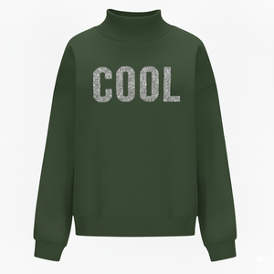 Sudadera Larga Holgada con Cuello Alto para Mujer, Estilo Urbano, para Otoño/Invierno, para Uso Diario - Product Image 1