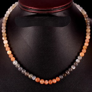 Multi-Moonstone Beaded <b>Necklace</b> Natural Crystal India Pattern Jewelry Findings <b>Charm</b> Style with mm Size <b>for</b> Jewelry Making - Product Image 4