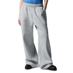 Pantalones de chándal holgados informales de alta calidad, pantalones de chándal rectos de pierna ancha, pantalones de chándal en blanco con cintura elástica de algodón de primera calidad - Product Image 3