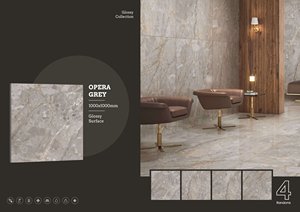 Carreaux de mur en porcelaine finition brillante 1000x1000 | Premium 100x100 Grand Format Élégant Durable Qualité d'exportation - Product Image 4