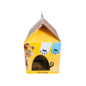 Rascador de gato de cartón personalizado reciclable respetuoso con el medio ambiente de alta calidad, refugio de entretenimiento para mascotas, paquete en caja - Product Image 3