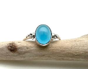 Bague classique bijoux pour femmes argent Boho Style bijoux 925 argent Sterling calcédoine pierres précieuses à la main bague cadeau pour femme - Product Image 2