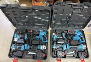 Kit d'Outils Électriques sans Fil 5-en-1 OEM Personnalisé pour Industries - Inclut Meuleuse d'Angle, Clé à Chocs, Marteau Électrique, Scie Circulaire - Product Image 6