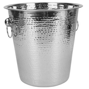 Classic Style Metal Handle Stainless Steel Ice Bucket <b>Hammered</b> Design Beverage Beer Wine Chiller Tub Wholesale Low Price Barware - Product Image 5
