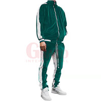 Ensemble de survêtement unisexe grande taille 2 pièces en velours doux, respirant, écologique, léger, coupe-vent, avec veste zippée et pantalon de survêtement 100%