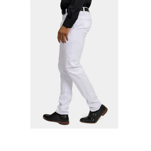 กางเกงชิโนของผู้ชายสีทึบแฟชั่น2024ใหม่กางเกงทรงสกินนี่รัดรูปของผู้ชายกางเกงชิโนลำลองสำหรับผู้ชายจาก BD - Product Image 2