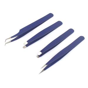 Juego de pinzas de extensión de pestañas Premium de etiqueta privada/pinzas de pestañas de volumen de Color púrpura a la venta por Lohar ortopédico - Product Image 1