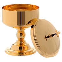 Ciboire en métal doré avec couvercle, récipient décoratif religieux pour l'autel de l'église, usage liturgique pour la messe catholique, récipient pour la sainte communion