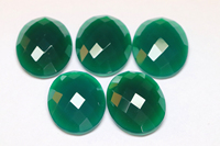 Damier d'onyx vert ovale naturel pierre précieuse à dos plat pierre d'onyx vert taillé en rose pour bijoux disponibles 10x8mm à 20x15mm