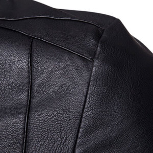 Veste en cuir véritable pour homme à col montant, qualité supérieure 2024, service OEM, écologique, coupe-vent, respirante, automne-hiver - Product Image 3