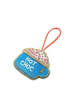 Breloque de sac en métal doré de style preppy fait à la main, broderie de perles de graines foncées, léger, cadeau personnel, porte-clés - Product Image 1