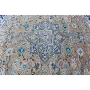 Grand tapis turc vintage 6,2x9,6 pieds, tapis en laine bleue - Product Image 5