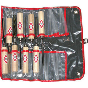 Ensemble de gouges à sculpter 5234GL, 8 pièces, en forme de V, pour la sculpture sur bois, bricolage et qualité industrielle, acier et manche en hêtre - Product Image 1