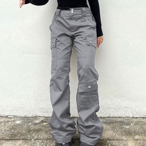 Pantalon cargo camouflage taille haute baggy large pour homme, 100% coton délavé coloré, camouflage, taille haute - Product Image 1