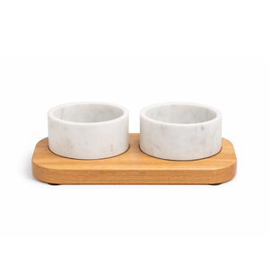 Black Marble <b>Dog</b> Bowl Set with Removable Steel Insert and Solid Wooden Base Modern <b>Raised</b> Pet Feeding Bowl Luxury Stone <b>Dog</b> Feed - Product Image 3