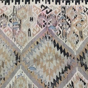 Vintage Rug, Large 5x9.2 ft Turkish Rug, <b>Brown</b> Black Patchwork <b>Wool</b> Rug - Product Image 4