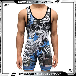 Cool vente en gros pas cher USA personnalisé sublimé jeune adulte Low Cut Wrestling Singlet fabricant - Product Image 2