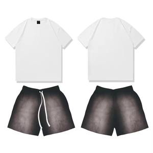 T-shirt à manches courtes et short ensemble de survêtement uni vêtements de marque pour hommes ensembles de 2 pièces personnalisés été pour hommes ensembles de shorts décontractés pour hommes - Product Image 5