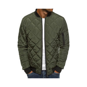 Venta al por mayor hombres acolchado abrigos Casual Zip Up Winter Bomber Jacket con personalización Outwear puffer chaqueta de invierno - Product Image 6