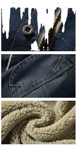 Blouson en jean polaire pour homme 2026 – Veste bomber décontractée et chaude en jean, style cowboy, en coton uni, pour le streetwear - Product Image 6