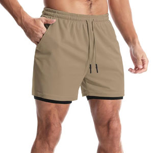 กางเกงขาสั้นผู้ชายขายส่ง แบบสั่งทำ ความยาวระดับเข่า ผ้าสองชั้น ใส่สบาย มีกระเป๋าใน แห้งเร็ว ระบายอากาศดี เหมาะสำหรับออกกำลังกาย - Product Image 6