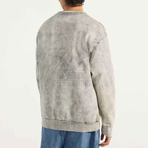 Servicio OEM diseño básico ácido lavado sudaderas para hombres al por mayor personalizado hombres logotipo personalizado ácido lavado sudadera - Product Image 6