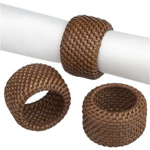 Vente en gros pas cher Anneau de serviette en rotin pour décoration de table avec strass et bling Anneau à boucle pour serviette de table - Product Image 5