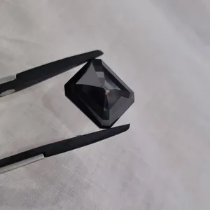 Diamant Moissanite taille émeraude noire 21 ct Clarté VVS Fabrication excellente coupe pour collier pendentif Moissanite et bijoux personnalisés - Product Image 2