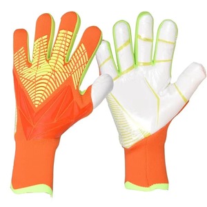 Gants de gardien de but de football en cuir de qualité supérieure, unisexes, adultes et enfants, entraînement, match, durables, antidérapants, protection des doigts, fermeture à lacets - Product Image 1