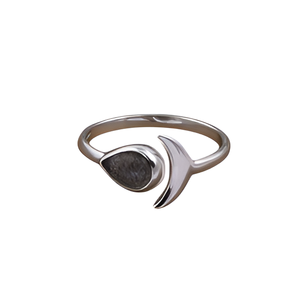 Anillo de Plata de Ley 925, anillo de piedras preciosas de labradorita, anillo de moda Chapado en plata con corte de pera para boda, regalo, fiesta para Unisex - Product Image 1