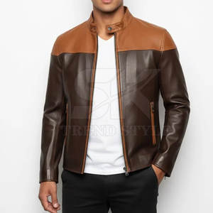 Veste en cuir à couleur unie, à effet dégradé, durable, de haute qualité, tendance, design élégant, vêtement d'extérieur moderne et urbain - Product Image 3