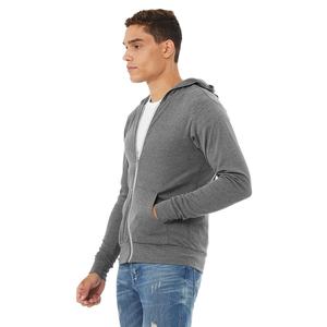 Bella Canvas 3939 Unisex Lightweight Zip Hoodie with Embroidered Letter Design Cotton & Bamboo Fiber Tri-Blend - Product Image 5
