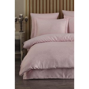 Parure de lit Varol Liyosel Jakar, motif uni, 4 pièces, couleur Nothingham Pudra - Product Image 1