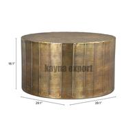 Table centrale au design moderne pour la maison de luxe Table basse pour salon canapé doré Table basse minimaliste ronde en verre noir