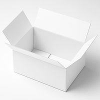 Boîte en carton postale robuste et compacte avec rabats pour l'expédition 228x160x102mm BLANC Intérieur avec impression en relief