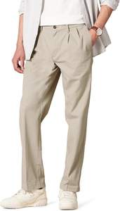 Pantalones chinos plisados de corte clásico para hombre, diseñados para resistir las arrugas, ahora se ofrecen en tallas grandes y altas, elaborados con mezcla de lujo - Product Image 6