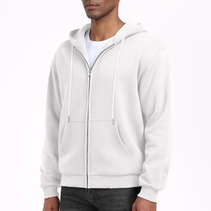 Sudaderas con capucha con cremallera y forro polar de algodón 100% con impresión de logotipo personalizado sudaderas con capucha de mezcla de algodón básicas de alta calidad para hombre sudaderas lisas - Product Image 5