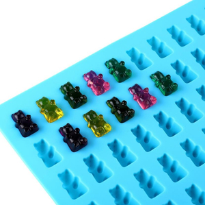 Moldes de silicona personalizados de 50 cavidades, molde de goma de silicona con forma de Mini oso, molde de caramelo de gelatina gomosa, molde de Chocolate, OEM personalizado - Product Image 5