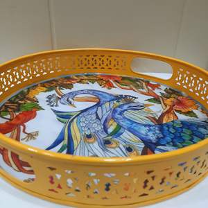 ถาดเสิร์ฟโลหะพิมพ์ลายทำด้วยมือปรับแต่งแบรนด์ของคุณด้วยถาดของที่ระลึกของผู้ผลิตอินเดีย - Product Image 5