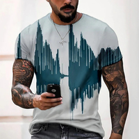 T-shirt décontracté à col rond pour homme, coupe régulière, sublimation, streetwear, séchage rapide, manches courtes, respirant, motif, 100 % coton
