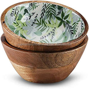 Newly Arrived 2025 <b>Enamel</b> Printed Wood Serving <b>Bowls</b> Indoor Kitchenware Design Salad <b>Bowls</b> With Polished Custom Design Available - Product Image 5