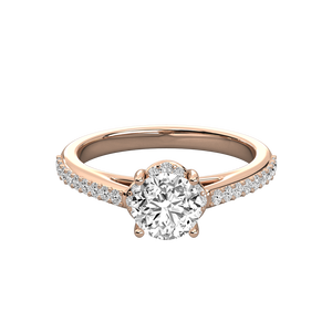 14K Gold Solitaire Round Diamond Ladies Brilliant Ring - Product Image 6