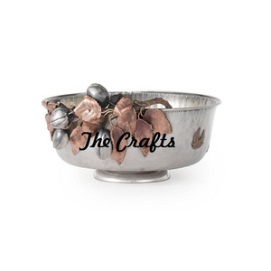 Cuenco para servir de chocolate martillado de hierro, forma redonda hecha a mano, cuenco para servir dulces, dátiles para uso de vajilla - Product Image 6