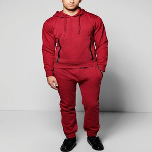 100% coton sweats à capuche personnalisés hommes haute qualité fermeture éclair survêtement Cargo à capuche broderie logo hommes sweats à capuche survêtements - Product Image 4