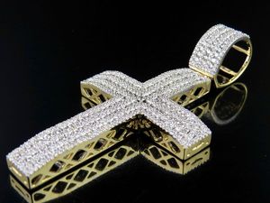 Colgante de diamante de moissanita estilo cruz cristiana de lujo personalizado en plata S925, el mejor regalo de compromiso de boda para hombres y mujeres - Product Image 2
