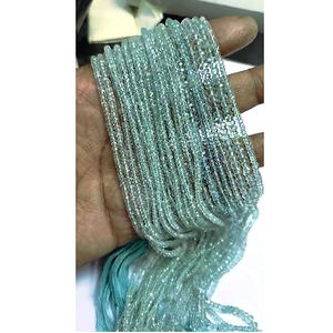 28 brins d'aigue-marine naturelle 3mm - 5mm Rondelle perles à facettes 793 Cts Lot Iroc ventes 16 pouces perles de pierres précieuses US $270 pour tous - Product Image 2